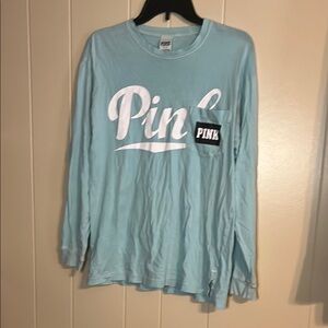 PINK Victoria's Secret Light Blue Long Sleeve Tee
